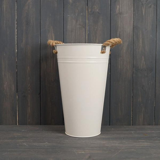 Cream Flower Bucket 30cm
