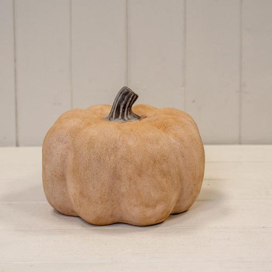 Pale Orange Medium Ceramic Pumpkin Ornament