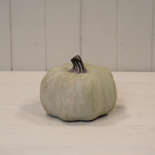 Dusty Green Small Ceramic Pumpkin Ornament