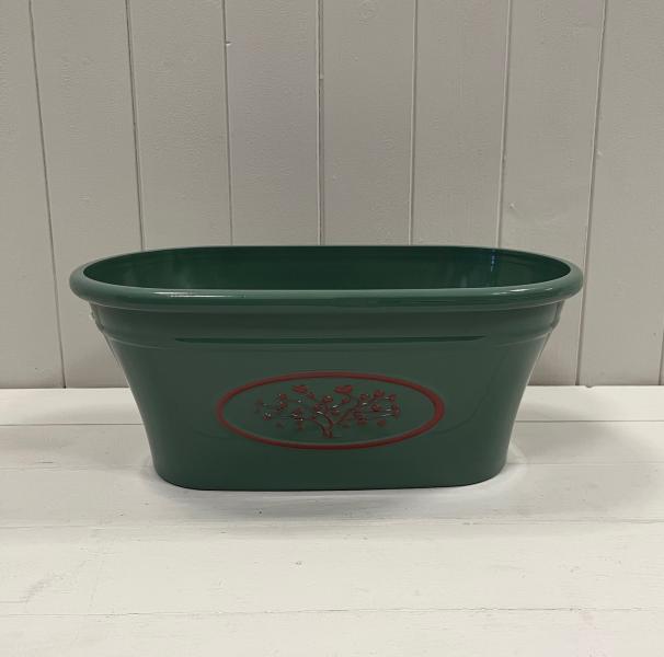 Green Round Love Heart Tree Trough Recycled Plastic Planter TD38x21cm 7.7LTR  Weight 436g