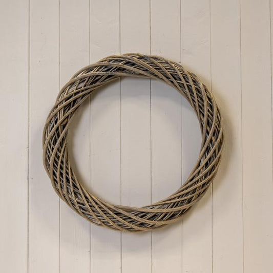 Grey Round Thick Willow Wreath 50cm