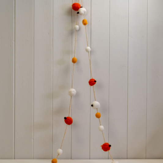 Wool Pumpkin Garland 4x5x180cm Weight-33g