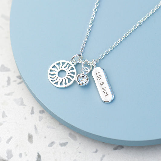 Personalised Eternal Sun Charms Necklace