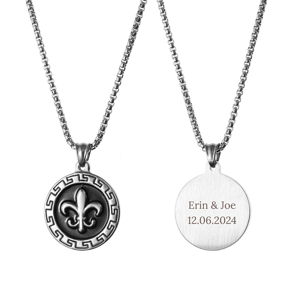 Personalised Fleur-de-lis Pendant Necklace