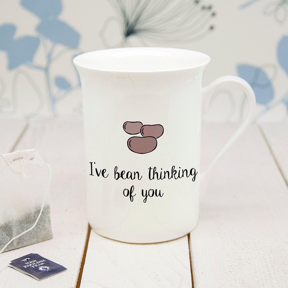 Personalised I've Bean Thinking Of You Bone China Mug