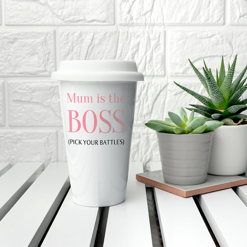 Personalised The Boss Ceramic Travel Mug