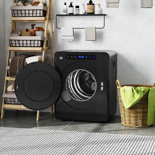 HOMCOM 4kg Compact 40-60℃ Tumble Dryer - Black