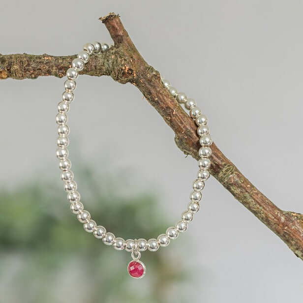 Ruby July Birthstone Bracelet