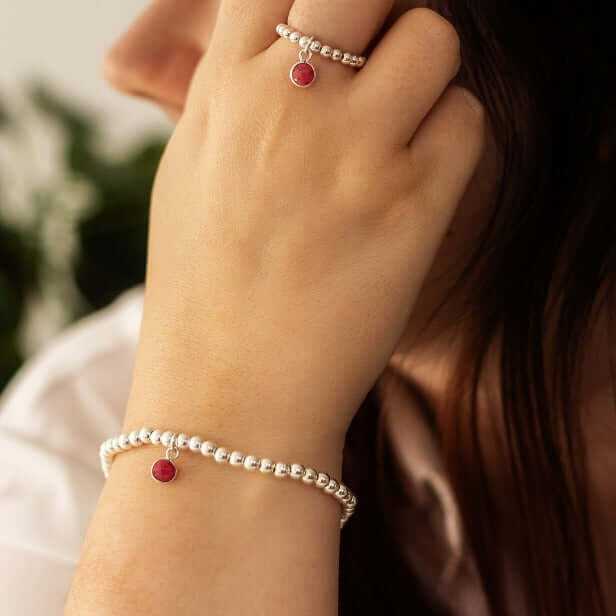 Ruby July Birthstone Bracelet