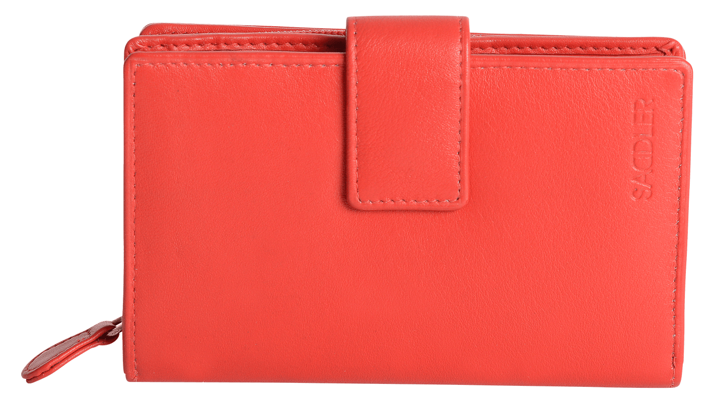 SADDLER GEORGIE Leather Double-Sided Purse - 13 Card Slots, Generous Space for Notes and Coins - RFID Protected