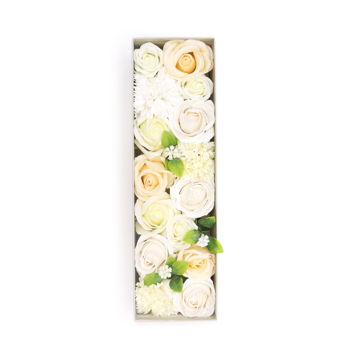 Soap Flower Gift Box - Long Box - Wedding Blessings - White & Ivory