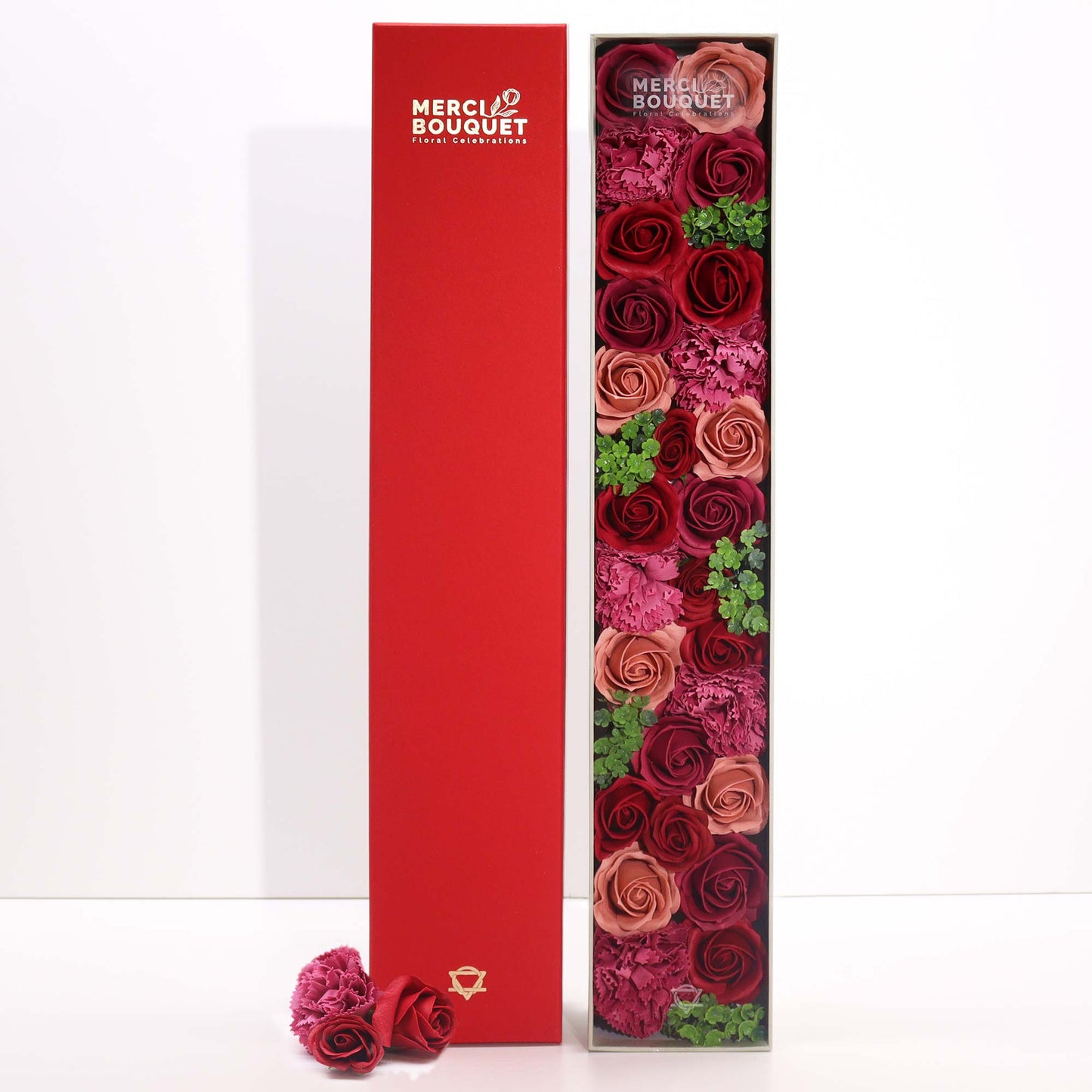 Soap Flower Gift Box - Long Box - Vintage Roses