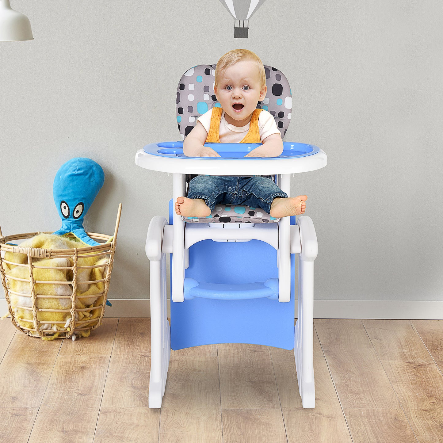 HOMCOM 2 in 1 Convertible Baby High Chair