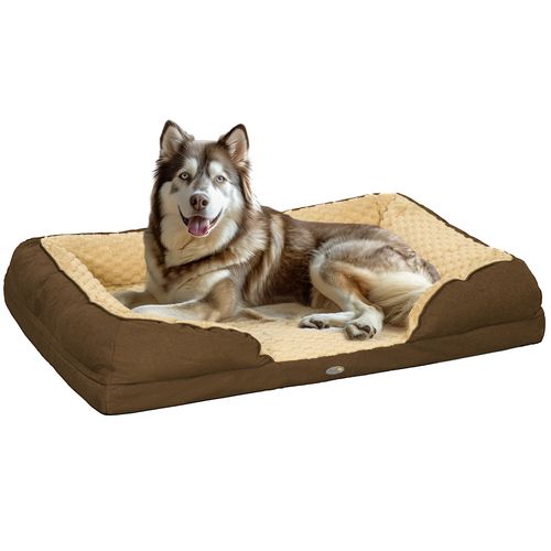 PawHut Dog Bed Calming Pet Bed Dog Mattress for Large Dogs - Brown