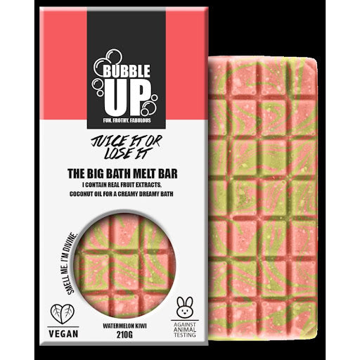 Bubble Up Bath Oil Melt Soap Bar 210g - Watermelon & Kiwi