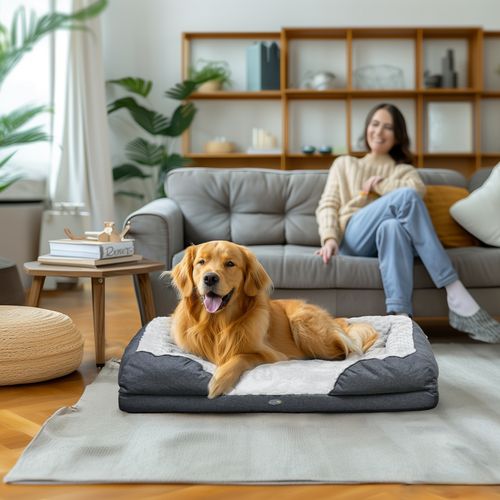 PawHut Dog Bed Calming Pet Bed Dog Mattress for Large Dogs - Charcoal Grey