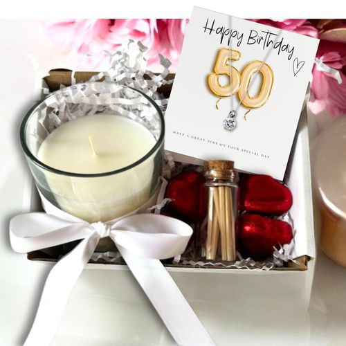 Small 50th Birthday Gold Balloons Gift Hamper