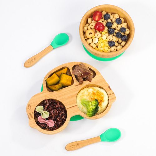 Vinsani Bamboo Car Plate,bowl & Spoon