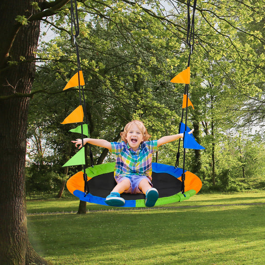 Outsunny Kid Nest Swing Seat Saucer Tree Swing