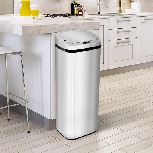 HOMCOM 50L Touchless Automatic Stainless Steel Dustbin