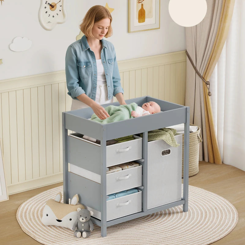 AIYAPLAY Baby Changing Unit with 4 Storage Drawers