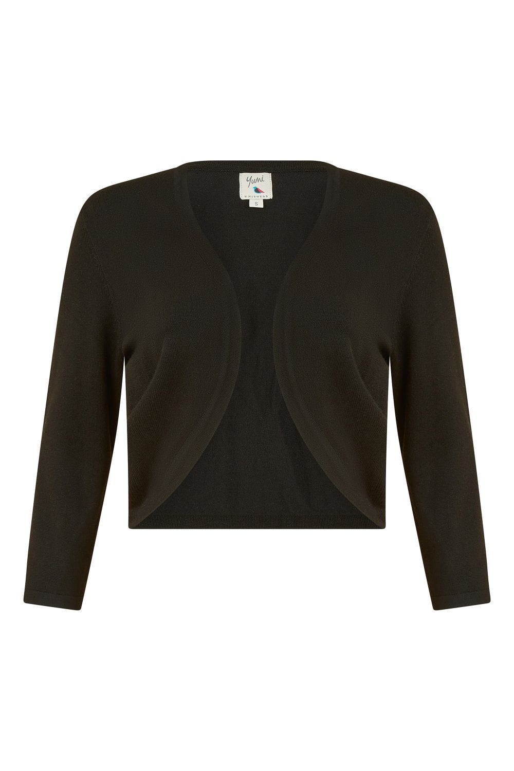 Yumi Black Knitted Curve Bolero